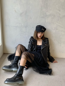 Essenceofluxury Womens Clothing Gucci Black GG Embossed Leather Jacket A198PP1380 AA198285