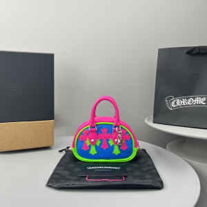 Chrome Hearts Small GYM Tote Bag Fuchsia Pink Blue Leather Chrome Hearts Small GYM Tote Bag Fuchsia Pink Blue Leather