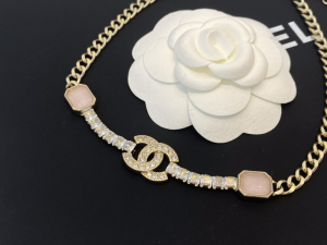 Essenceofluxury Womens Jewelry Chanel Crystals CC Logo Chain Necklace A39PP280 AA198863