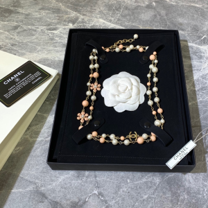 Chanel Flowers Long Pearls Necklaces 