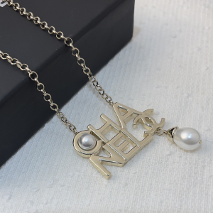 Chanel Gold Monogram CC Logo Pendant Necklaces 