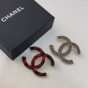 Chanel Tweed CC Logo Brooch 