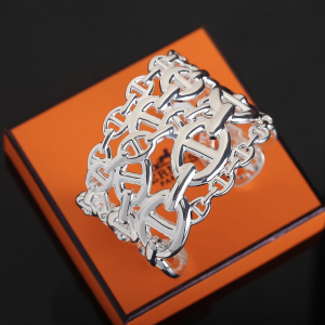 Hermes Chaine DANCRE Enchainee Bracelet Silver 