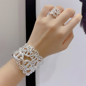 Essenceofluxury Womens Jewelry Hermes Chaine DANCRE Enchainee Rings Silver A205PP380 AA198919