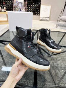 Moncler Leather High Top Sneakers Black 