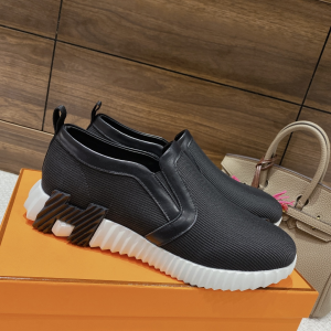 Hermes Black Canvas Sneakers 