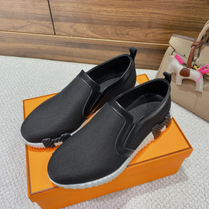 Essenceofluxury Womens Shoes Hermes Black Canvas Sneakers 35 To 46 A151PP480 AA198978