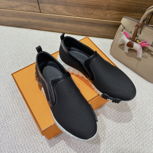 Essenceofluxury Womens Shoes Hermes Black Canvas Sneakers 35 To 46 A151PP480 AA198978