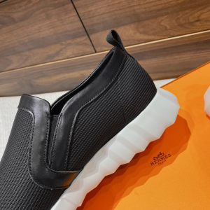 Essenceofluxury Womens Shoes Hermes Black Canvas Sneakers 35 To 46 A151PP480 AA198978