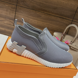Hermes Gray Canvas Sneakers 