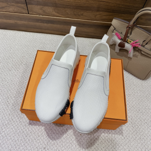 Essenceofluxury Womens Shoes Hermes White Canvas Sneakers 35 To 46 A151PP480 AA198977