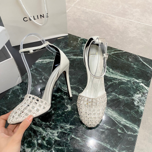 Alevi Milano Molly Satin Heeled Sandals Crystal Rhinestones Embellished White 105MM Alevi Milano Molly Satin Heeled Sandals Crystal Rhinestones Embellished White 105MM