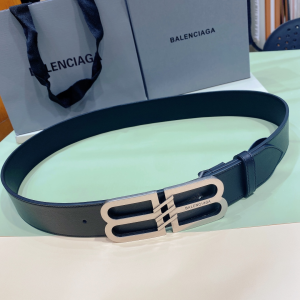 Balenciaga Mens BB Signature Belt Black Shiny Smooth Calfskin Leather 40MM Balenciaga Mens BB Signature Belt Black Shiny Smooth Calfskin Leather 40MM