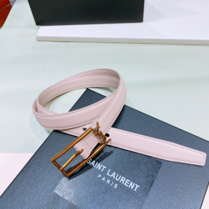 Saint Laurent YSL New Cassandre Buckle Belt Pink Leather 20MM Saint Laurent YSL New Cassandre Buckle Belt Pink Leather 20MM