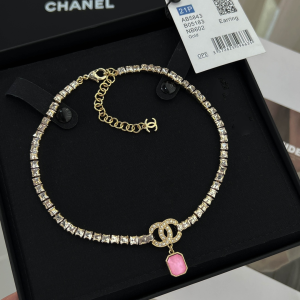 Chanel Crystals CC Logo Choker Necklaces 