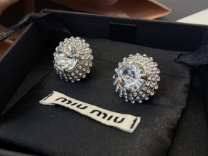 Miu Miu Metal Earrings Crystals 