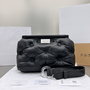 Maison Margiela Glam Slam Large Shoulder Crossbody Bag Black Quilted Nappa Leather Maison Margiela Glam Slam Large Shoulder Crossbody Bag Black Quilted Nappa Leather