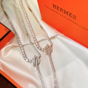 Essenceofluxury Womens Jewelry Hermes Finesse Diamonds Necklaces A152PP380 AA199439