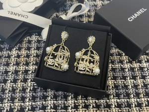 Essenceofluxury Womens Jewelry Chanel Gold Birdcage Pendant Earrings AB9631 A39PP280 AA199487