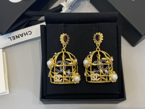 Essenceofluxury Womens Jewelry Chanel Gold Birdcage Pendant Earrings AB9631 A39PP280 AA199488