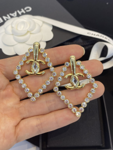 Chanel Gold CC Logo Crystals Earrings AB9927 
