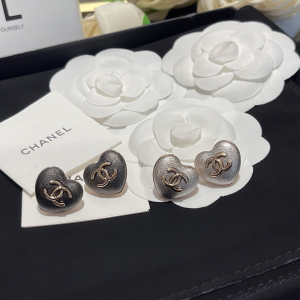 Chanel CC Logo Heart Clip on Earrings AB9462 