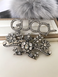 Gucci Crystals Guccy Brooch 