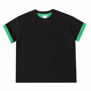 Bottega Veneta Double Layered Cotton Jersey T Shirt Black Green Bottega Veneta Double Layered Cotton Jersey T Shirt Black Green