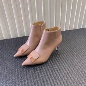 Sergio Rossi SR1 Pointed Toe Ankle Boot Nude Nappa Leather 75MM Sergio Rossi SR1 Pointed Toe Ankle Boot Nude Nappa Leather 75MM