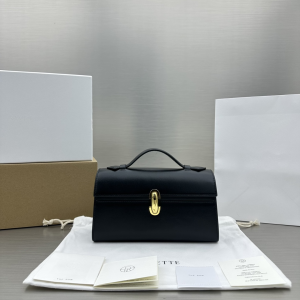 Savette Symmetry Pochette Top Handle Leather Tote Shoulder Bag Black Savette Symmetry Pochette Top Handle Leather Tote Shoulder Bag Black