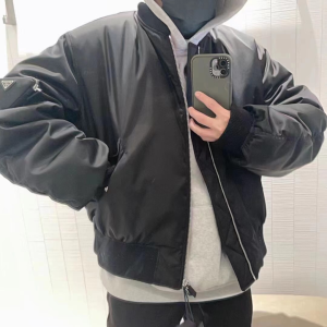 Essenceofluxury Womens Clothing Prada Black Nylon Jacket Coat SML A155PP780 AA199942