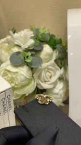 Essenceofluxury Womens Jewelry Chanel Gold CC Logo Crystals Rings A152PP180 AA199929