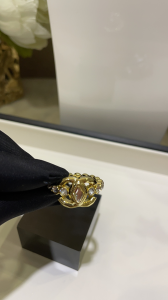 Essenceofluxury Womens Jewelry Chanel Gold CC Logo Crystals Rings A152PP180 AA199929