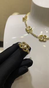 Essenceofluxury Womens Jewelry Chanel Gold CC Logo Crystals Rings A152PP180 AA199929