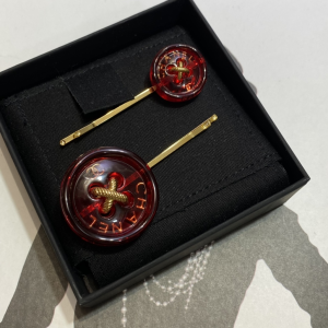 Essenceofluxury Womens Jewelry Chanel Gold Red Hair Pins AB9034 A152PP180 AA199935