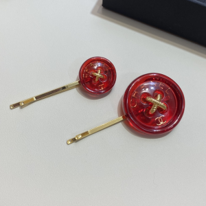 Essenceofluxury Womens Jewelry Chanel Gold Red Hair Pins AB9034 A152PP180 AA199935