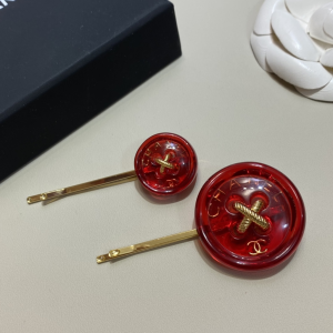 Essenceofluxury Womens Jewelry Chanel Gold Red Hair Pins AB9034 A152PP180 AA199935
