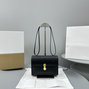 Savette Symmetry 19 Calf Leather Shoulder Crossbody Bag Black Savette Symmetry 19 Calf Leather Shoulder Crossbody Bag Black