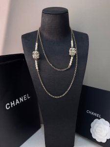 Chanel Chain Pearls Long Necklaces 