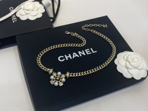 Chanel Chain Pendant Necklace Gold 