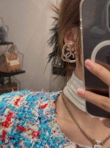 Essenceofluxury Womens Jewelry Chanel Crystals CC Heart Earrings A39PP180 AA200219