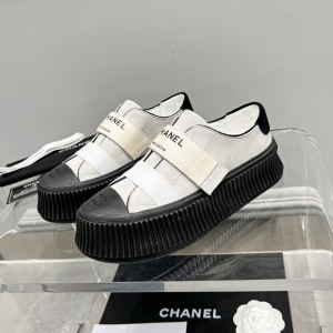 Chanel Platform Velvet Sneaker White 