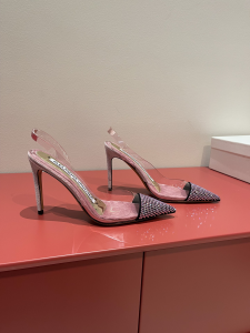 Alexandre Vauthier Crystal Embellished Transparente PVC Suede Slingback Pumps Pink 85MM Alexandre Vauthier Crystal Embellished Transparente PVC Suede Slingback Pumps Pink 85MM