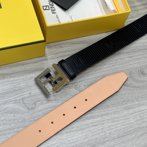 Essenceofluxury Mens Belts Fendi FF Logo Buckle Black Leather Belt 38MM A175PP240 AA200507