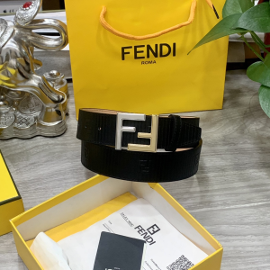 Essenceofluxury Mens Belts Fendi FF Logo Buckle Black Leather Belt 38MM A175PP240 AA200507