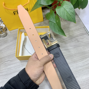 Essenceofluxury Mens Belts Fendi FF Logo Buckle Black Leather Belt 38MM A175PP240 AA200507