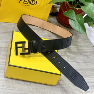 Essenceofluxury Mens Belts Fendi FF Logo Buckle Black Leather Belt 38MM A175PP240 AA200508