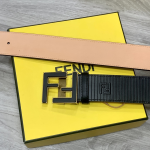 Essenceofluxury Mens Belts Fendi FF Logo Buckle Black Leather Belt 38MM A175PP240 AA200508