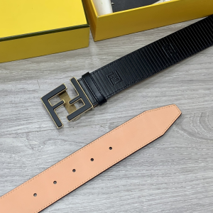 Essenceofluxury Mens Belts Fendi FF Logo Buckle Black Leather Belt 38MM A175PP240 AA200508