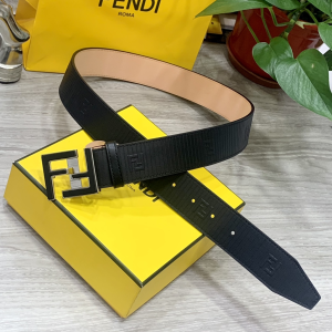 Essenceofluxury Mens Belts Fendi FF Logo Buckle Black Leather Belt 38MM A175PP240 AA200509